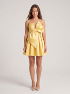 Butter Satin A-Line Sweetheart Lace-up Short Dress with Pleated Bodice - Curvevia