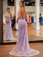 Mermaid Scoop Lace Long Evening Dress - Curvevia