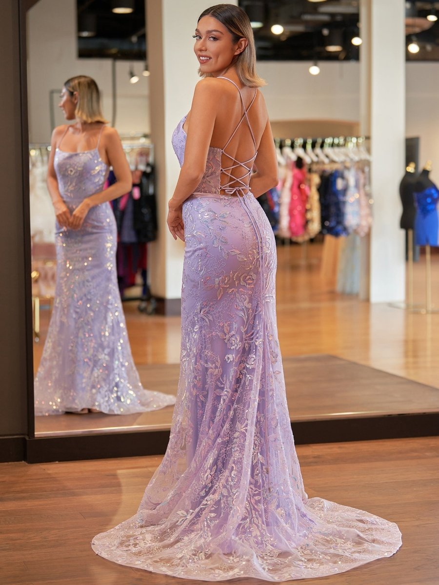 Mermaid Scoop Lace Long Evening Dress - Curvevia