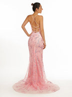 Mermaid Scoop Lace Long Evening Dress - Curvevia
