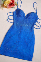 Sheath Beaded Satin Homecoming Dress - Curvevia