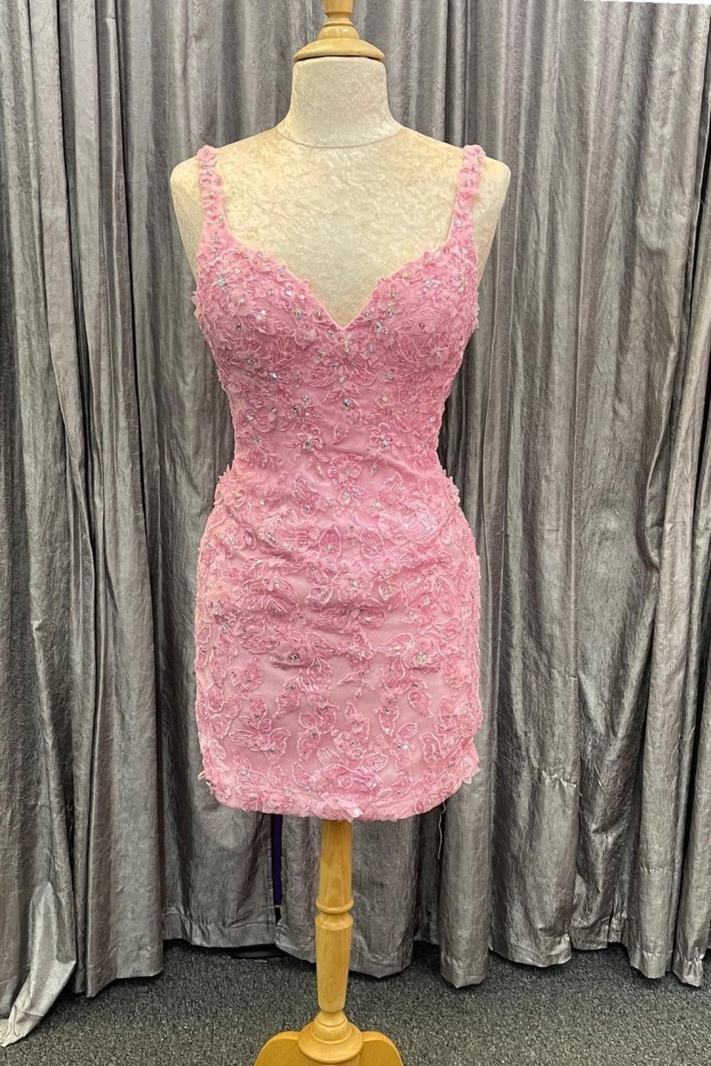 Pink Tulle Floral Appliques Sweetheart Lace-Up Quinceanera Dress - Curvevia