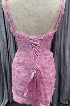 Pink Tulle Floral Appliques Sweetheart Lace-Up Quinceanera Dress - Curvevia