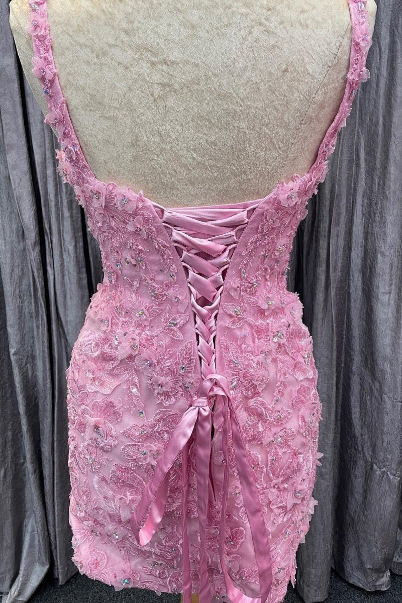 Pink Tulle Floral Appliques Sweetheart Lace-Up Quinceanera Dress - Curvevia