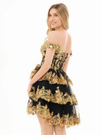 Navy Blue A-Line Sweetheart Tiered Short Homecoming Dresses - Curvevia