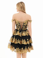 Navy Blue A-Line Sweetheart Tiered Short Homecoming Dresses - Curvevia