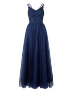 Yellow A-line Floor Length Glitter Tulle Mother of the Bride Dress - Curvevia