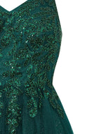 Yellow A-line Floor Length Glitter Tulle Mother of the Bride Dress - Curvevia
