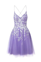 Aline Short Glitter Tulle Wedding Guest Dress with Appliques - Curvevia