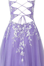 Aline Short Glitter Tulle Wedding Guest Dress with Appliques - Curvevia