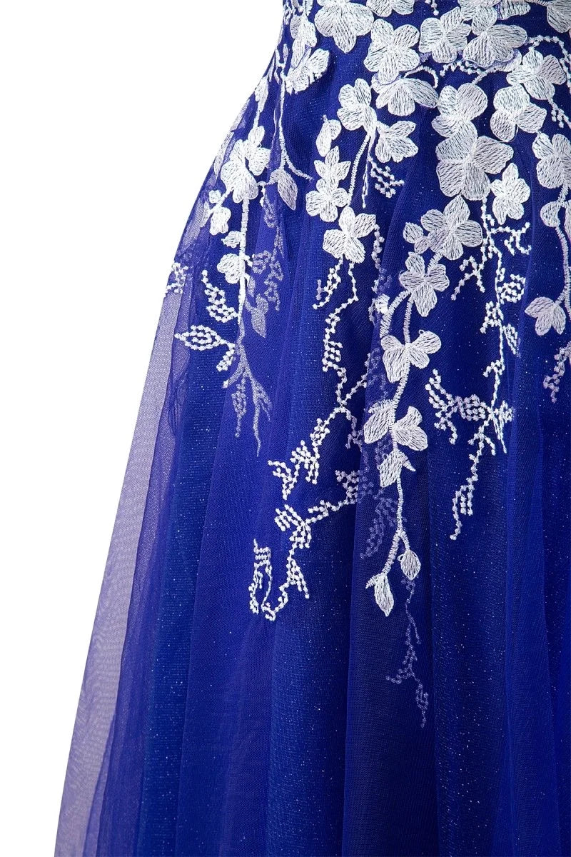 Aline Short Glitter Tulle Wedding Guest Dress with Appliques - Curvevia