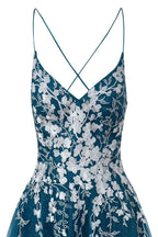 Aline Short Glitter Tulle Wedding Guest Dress with Appliques - Curvevia