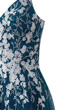 Aline Short Glitter Tulle Wedding Guest Dress with Appliques - Curvevia