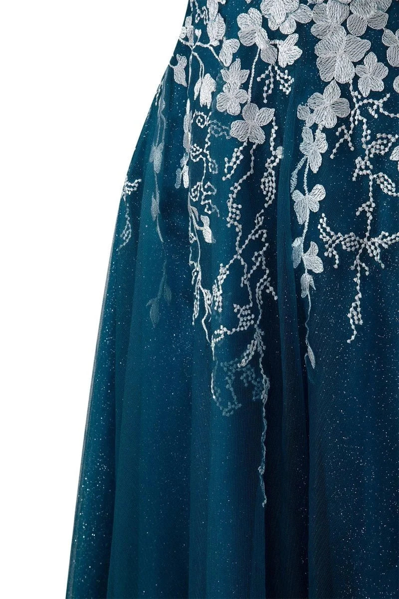 Aline Short Glitter Tulle Wedding Guest Dress with Appliques - Curvevia