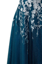 Aline Short Glitter Tulle Wedding Guest Dress with Appliques - Curvevia