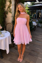 Yellow A Line Strapless Chiffon Wedding Guest Dress With Scarf - Curvevia