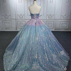 Simple Sequined Shimmer Party Dress with Train - Curvevia