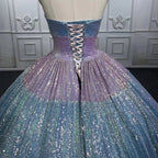 Simple Sequined Shimmer Party Dress with Train - Curvevia