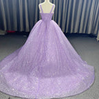 Purple Sweetheart Sequined Evening Party Dress - Curvevia