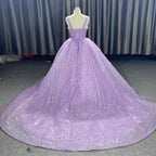 Purple Sweetheart Sequined Evening Party Dress - Curvevia