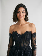 Black Lace A-Line Sweetheart Short Homecoming Dress with Sequins - Curvevia