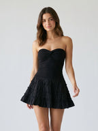 Black Matte Satin A-Line Sweetheart Short Evening Dress - Curvevia