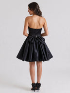 Black Matte Satin A-Line Sweetheart Short Homecoming Dress with Beading - Curvevia