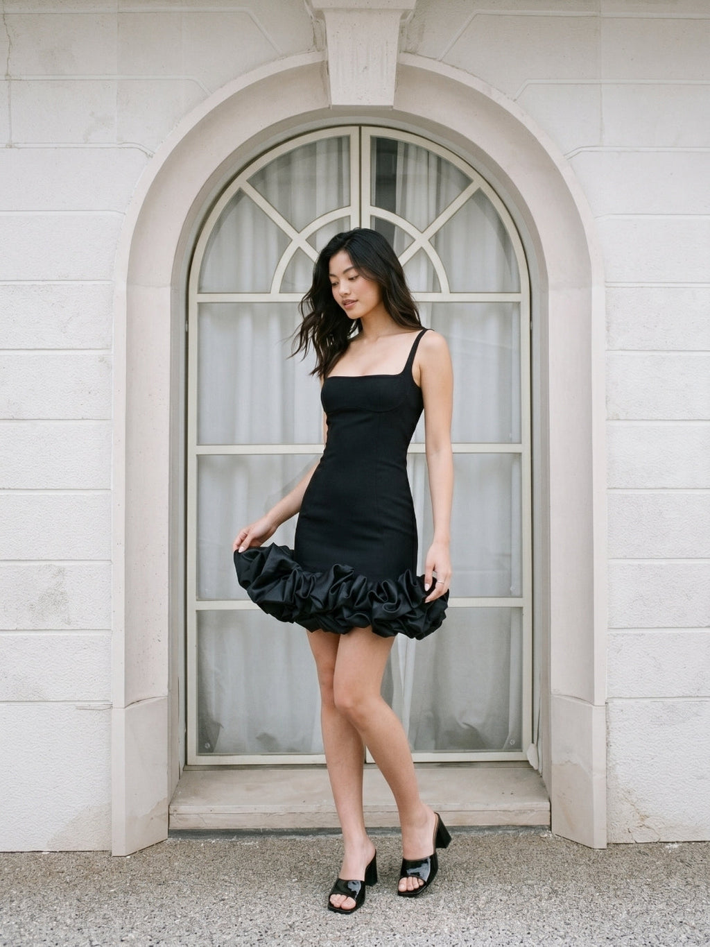Black Matte Satin Sheath Square Neck Backless Short Homecoming Dress - Curvevia
