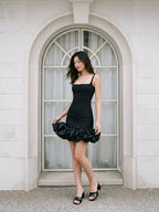 Black Matte Satin Sheath Square Neck Backless Short Homecoming Dress - Curvevia