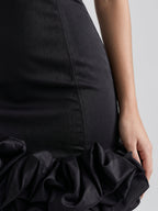 Black Matte Satin Sheath Square Neck Backless Short Homecoming Dress - Curvevia