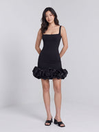 Black Matte Satin Sheath Square Neck Backless Short Homecoming Dress - Curvevia
