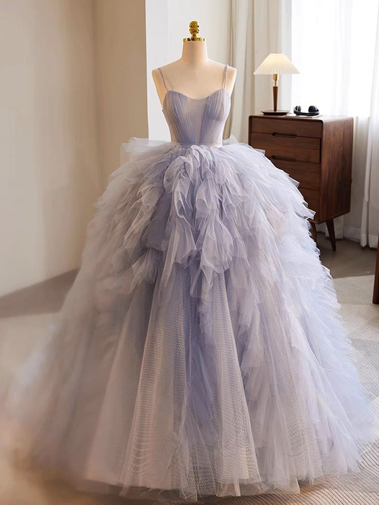 Quinceanera Dress Lavender Tulle Long Prom Gown - Curvevia
