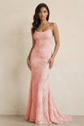 Sky Blue Spaghetti Straps Mermaid Tulle Long Prom Dresses With Appliques - Curvevia