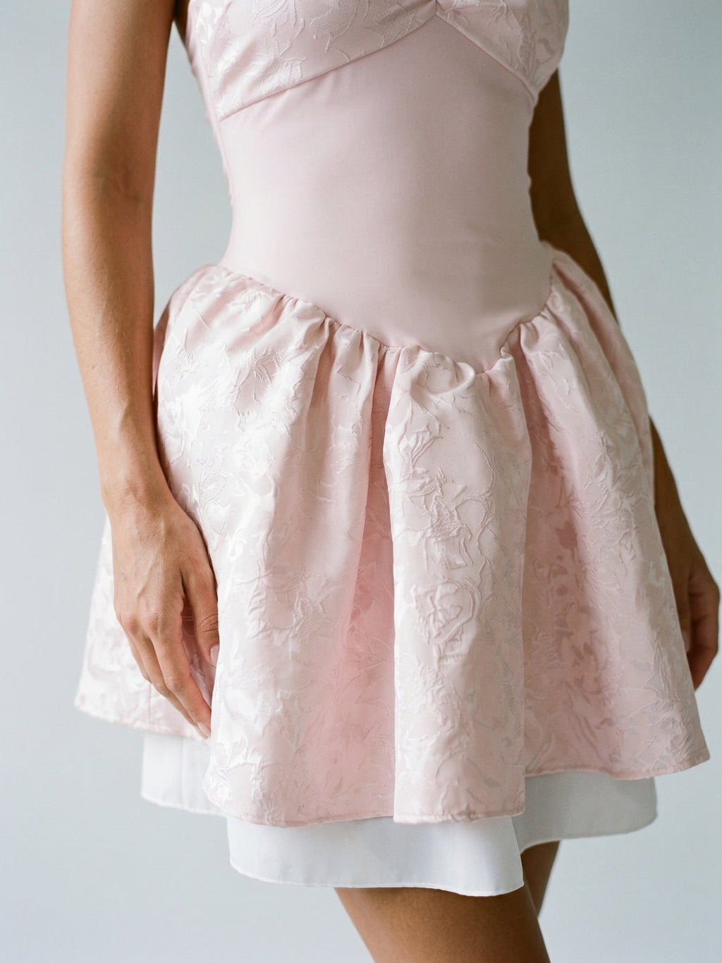 Blushing Pink Satin A-Line Halter Neckline Backless Short Homecoming Dress with Pleating - Curvevia