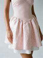 Blushing Pink Satin A-Line Halter Neckline Backless Short Homecoming Dress with Pleating - Curvevia