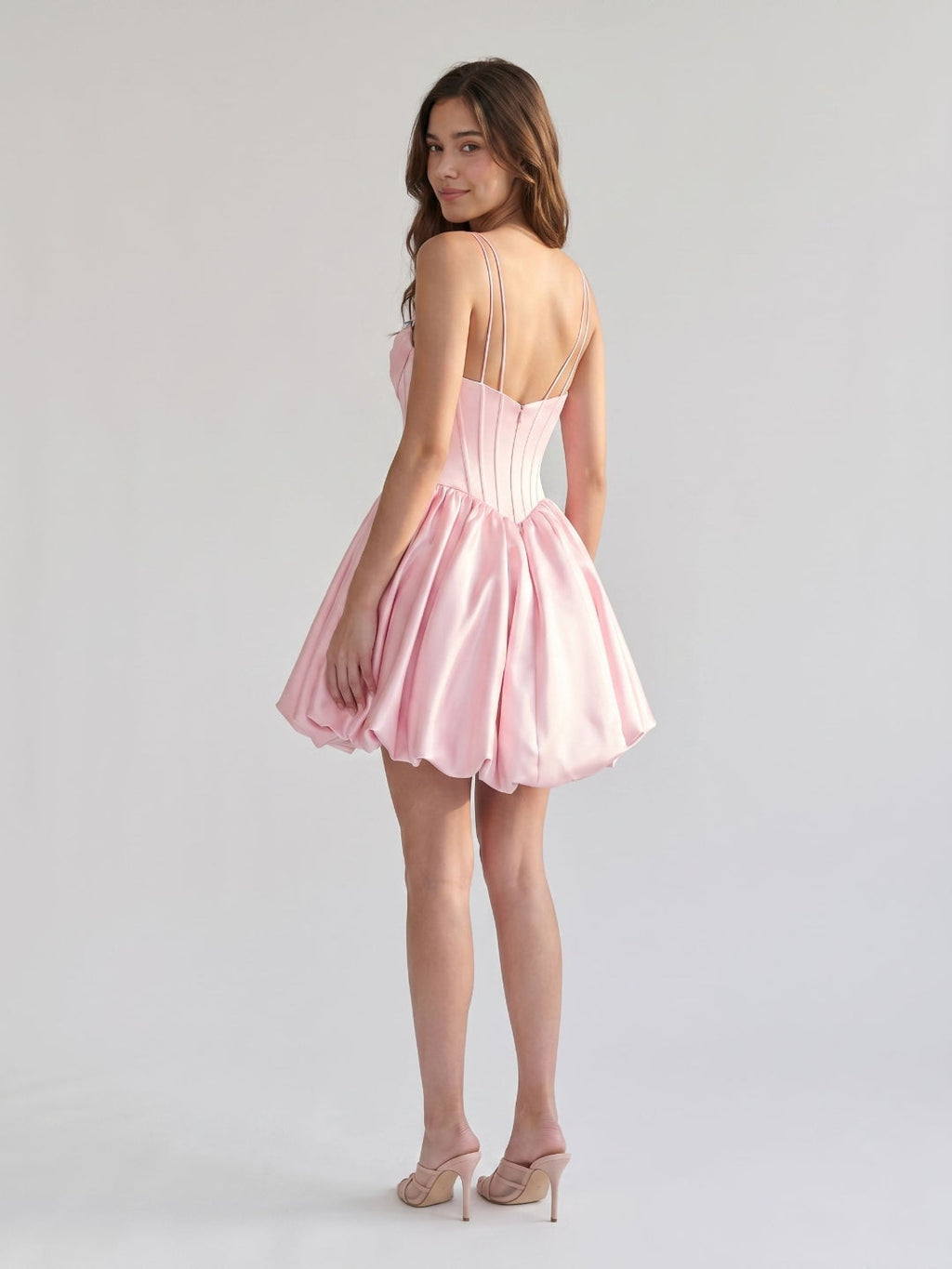 Blushing Pink Satin A-Line Sweetheart Short Homecoming Dress with Beading - Curvevia