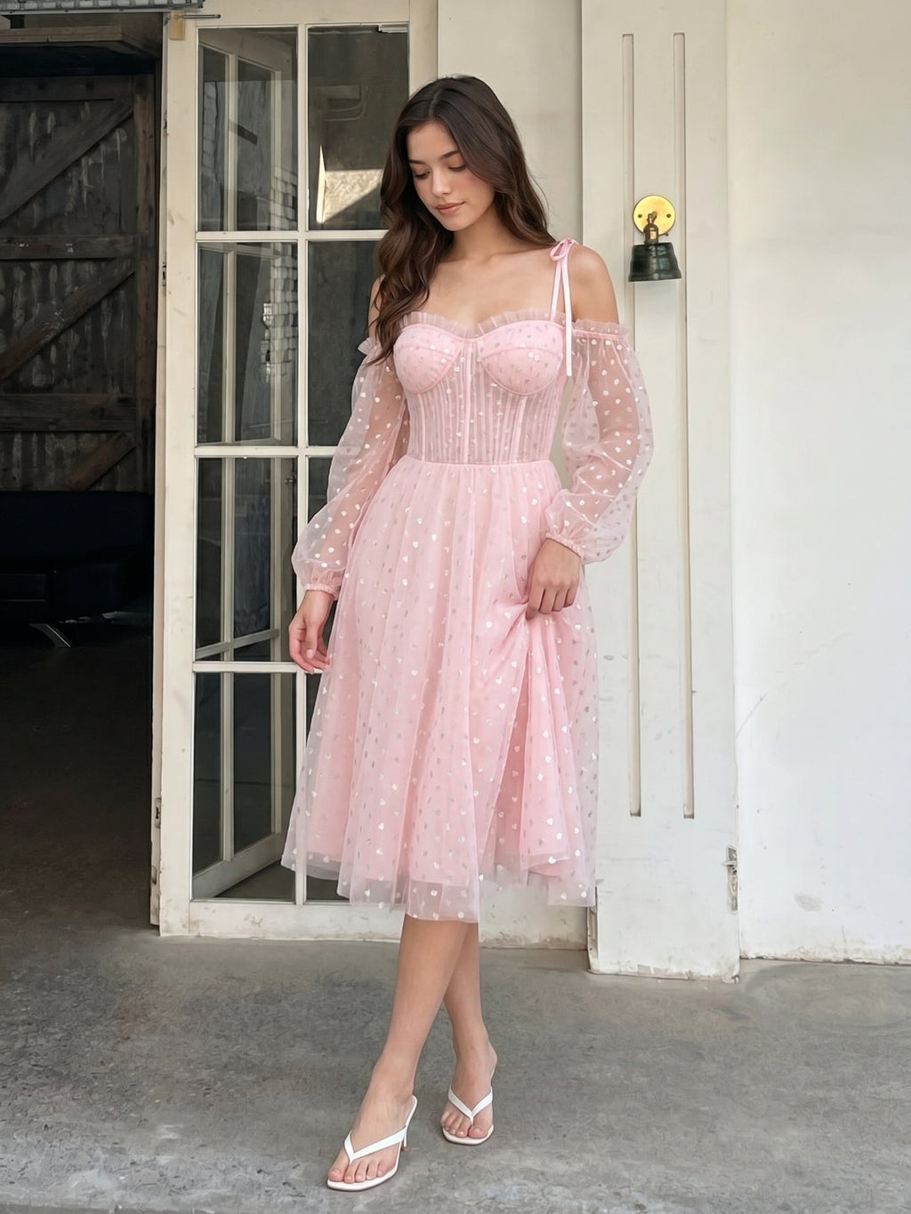 Blushing Pink Tulle A-Line Sweetheart Back Zip Short Homecoming Dress with Sequins - Curvevia