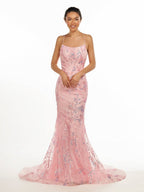 Mermaid Scoop Lace Long Evening Dress - Curvevia