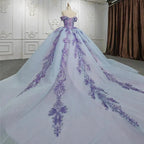 Quinceanera Dress Charming Off-the-shoulder Prom Dresses Appliques Lace Up Ball Gown with Sequins - Curvevia