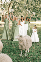 Light Blue One Shoulder Satin Sheath Long Bridesmaid Dresses - Curvevia