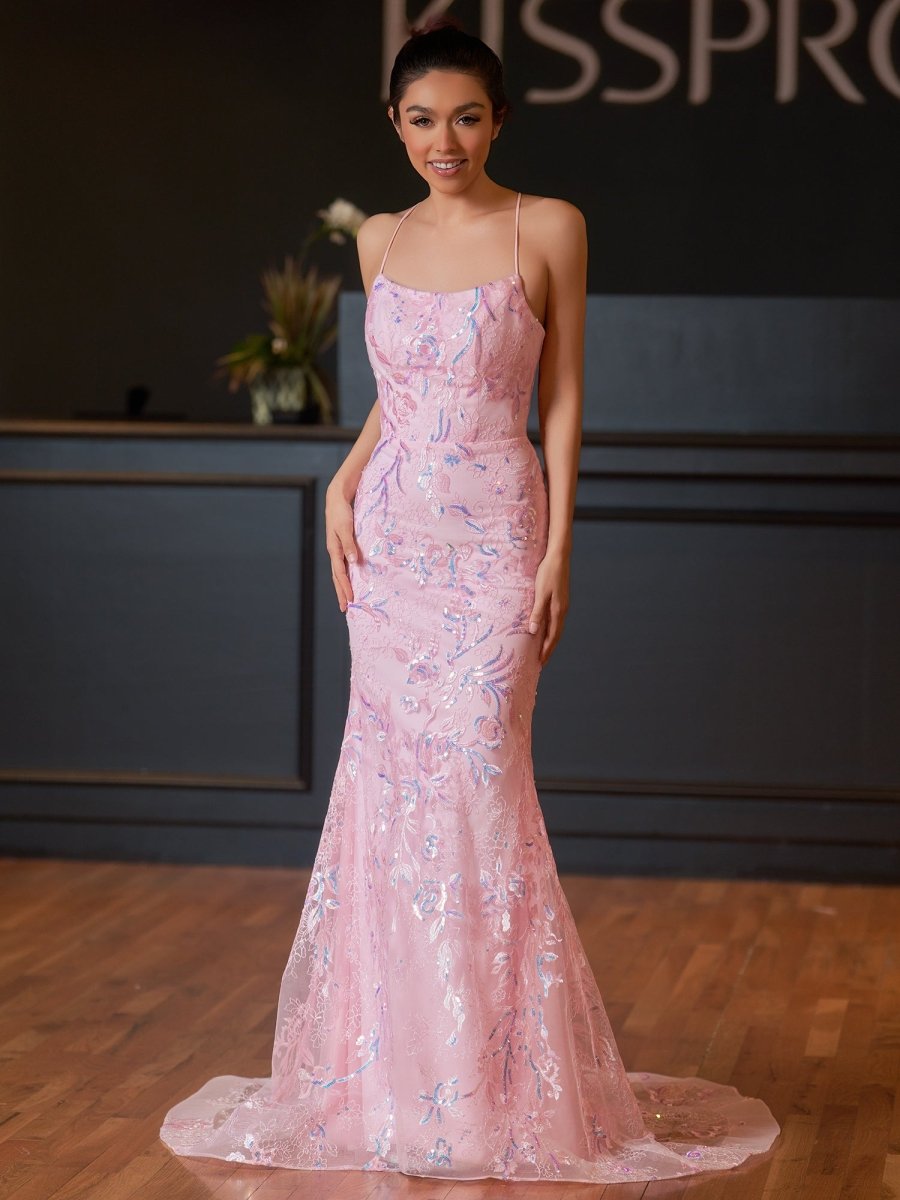 Mermaid Scoop Lace Long Evening Dress - Curvevia