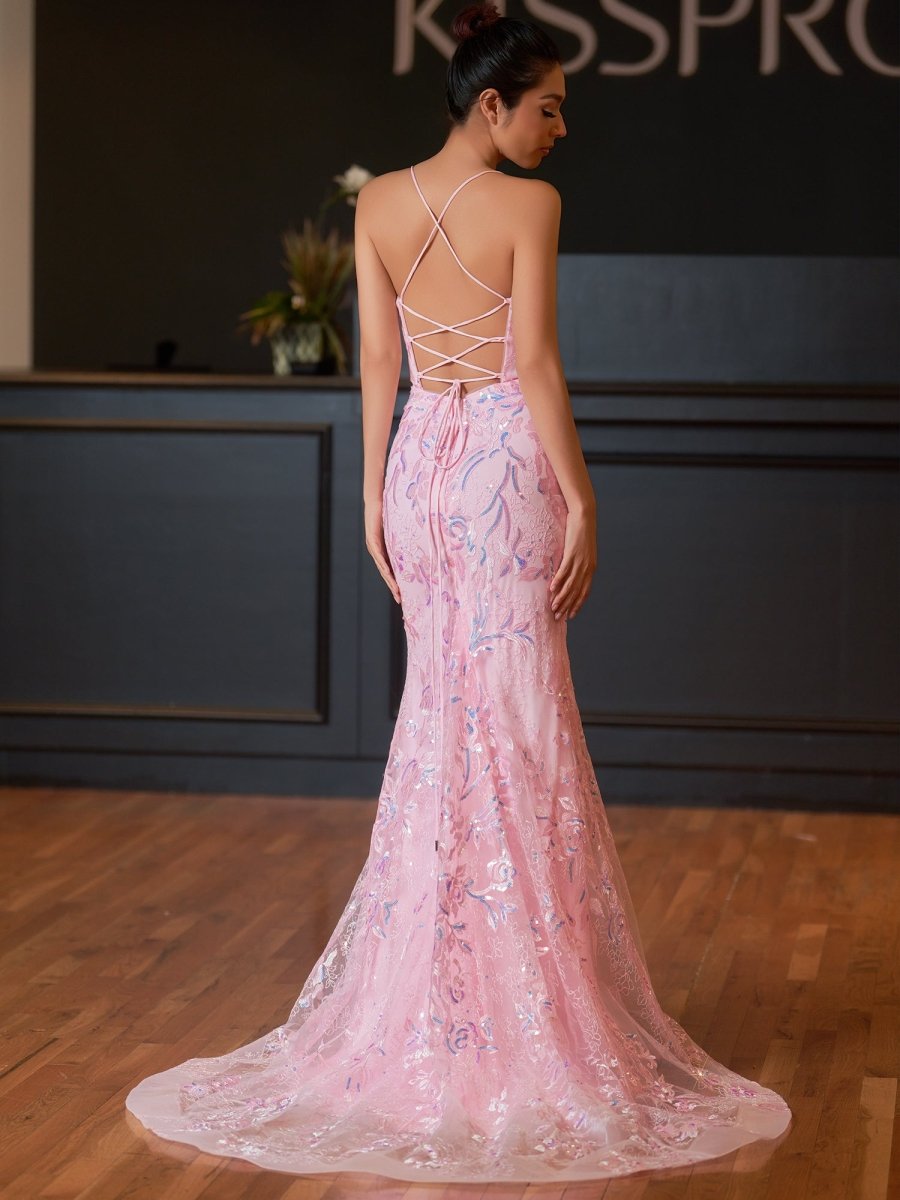 Mermaid Scoop Lace Long Evening Dress - Curvevia