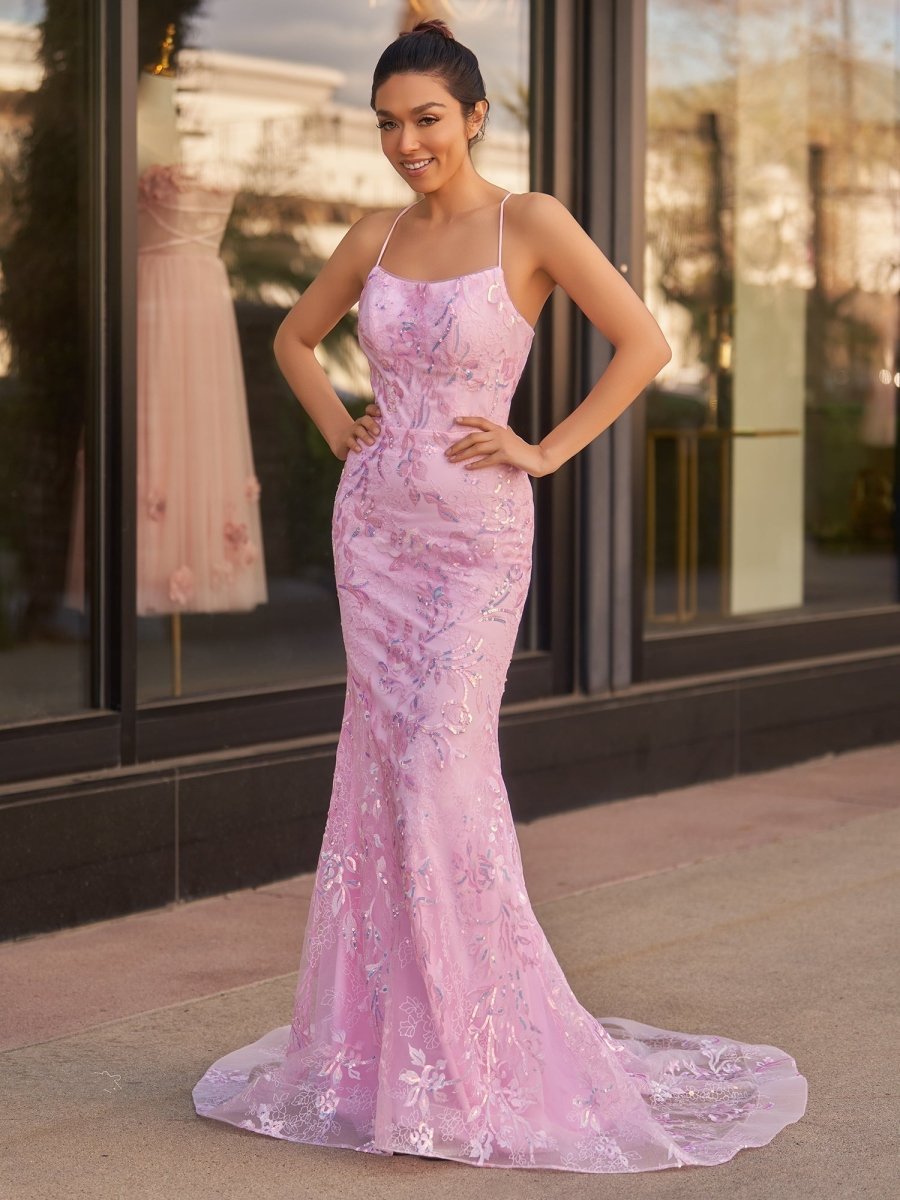 Mermaid Scoop Lace Long Evening Dress - Curvevia