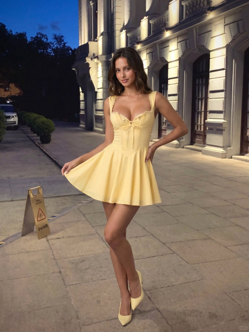 Daffodil Satin A-Line Sweetheart Criss-Cross Straps Short Homecoming Dress with Pleating - Curvevia