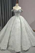 Quinceanera Dress Elegant Grey Quinceanera Dresses Sweetheart Sleeveless Ball Gown Party Dresses - Curvevia