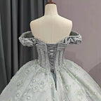 Quinceanera Dress Elegant Grey Quinceanera Dresses Sweetheart Sleeveless Ball Gown Party Dresses - Curvevia
