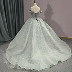 Quinceanera Dress Elegant Grey Quinceanera Dresses Sweetheart Sleeveless Ball Gown Party Dresses - Curvevia