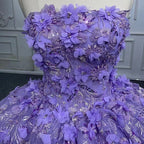 Quinceanera Dress Party Princess Pearls Strapless Evening Gown Appliques - Curvevia
