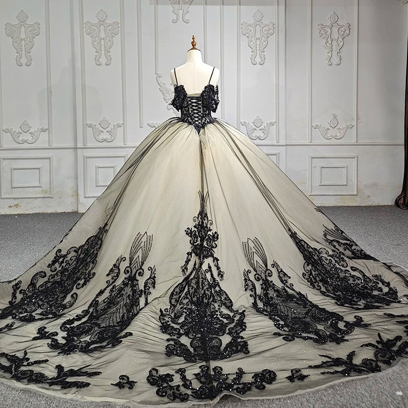 Soraya |  Spaghetti Straps Embroidery Lace Quinceanera Dresses - Curvevia
