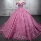 Exquisite Tulle V-neck Off the Shoulder Appliqued Quinceanera Dress - Curvevia